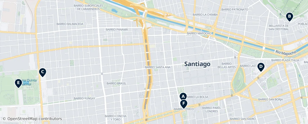 Map of Santiago de Chile
