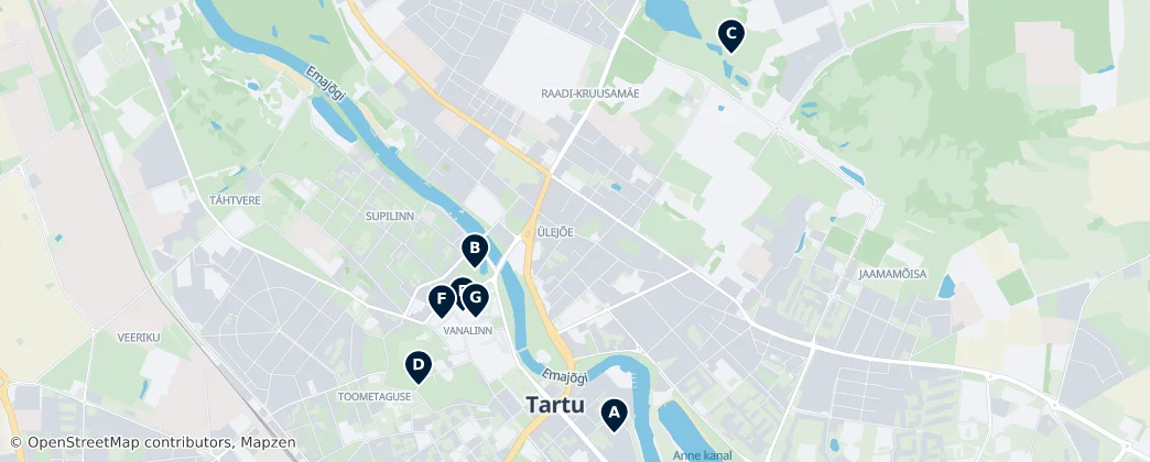 Map of Tartu
