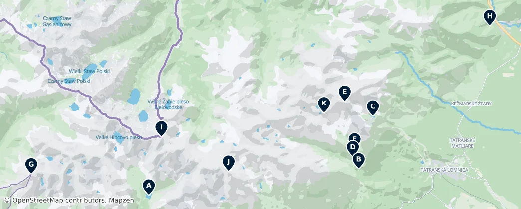 Map of Tátrai Nemzeti Park