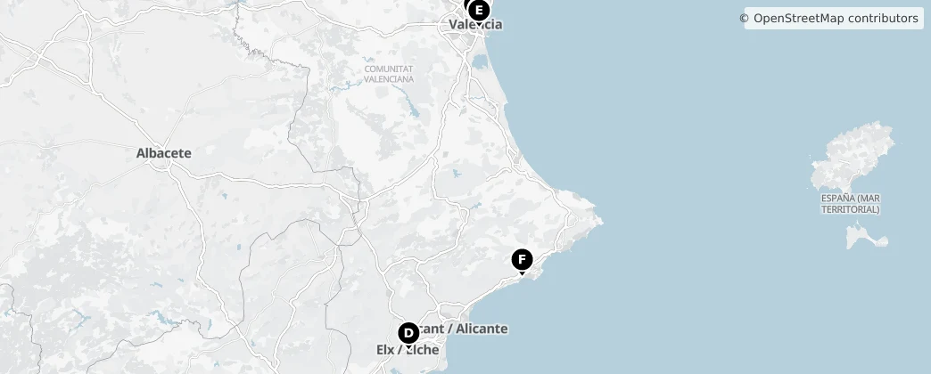 Map of Valencia közösség