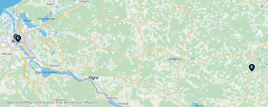 Map of Vidzeme