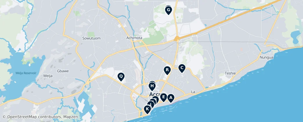 Map of Accra Metropolitan District