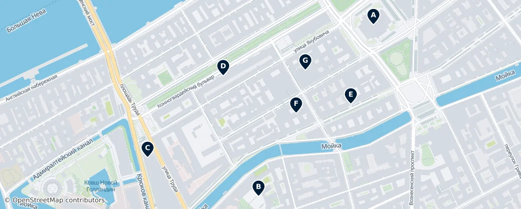 Map of Admiralteysky Municipal Okrug