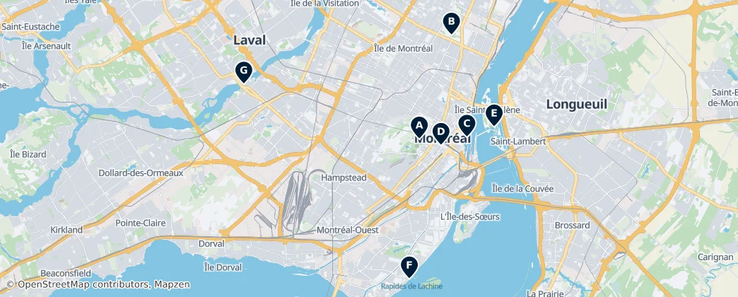 Map of Montréal