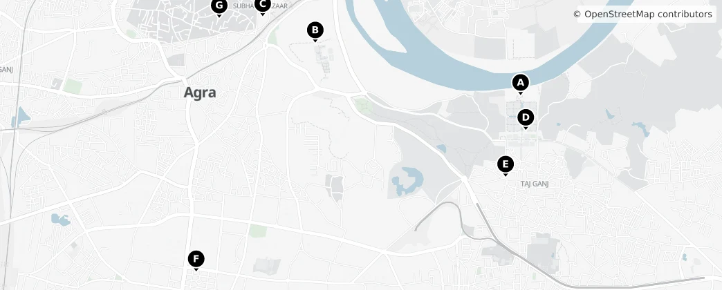 Map of Agra