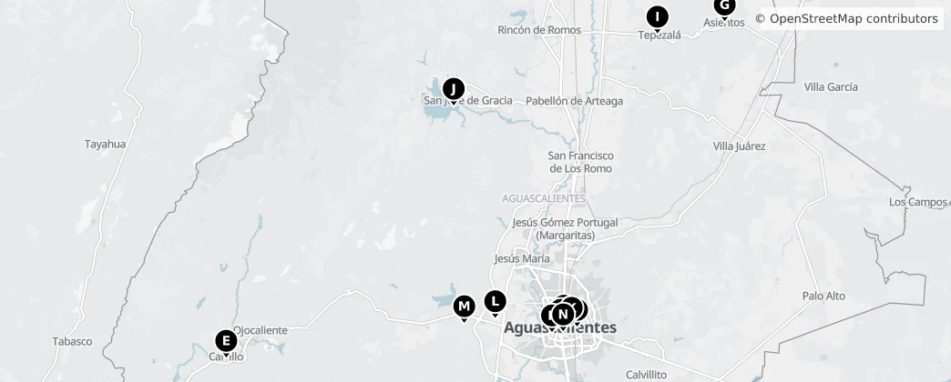 Map of Aguascalientes