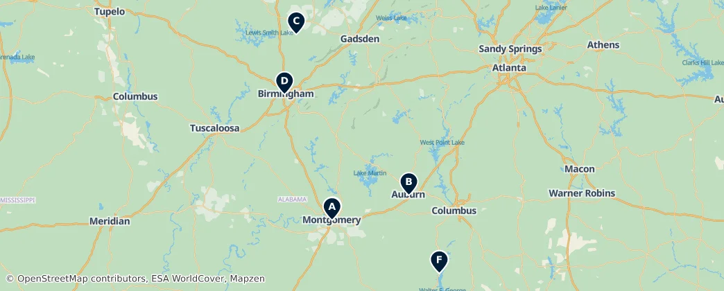 Map of Alabama