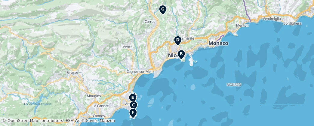 Map of Alpi Marittime e Prealpi di Nizza