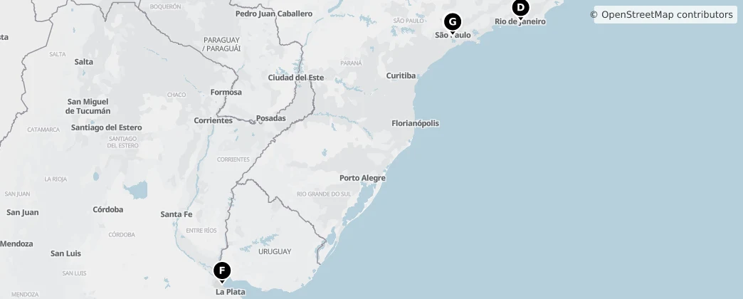 Map of America meridionale