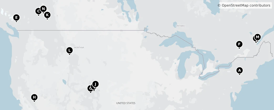 Map of America settentrionale