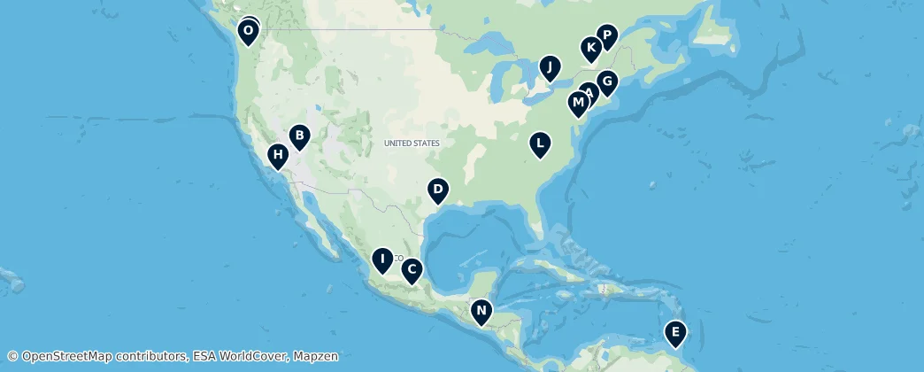Map of America settentrionale