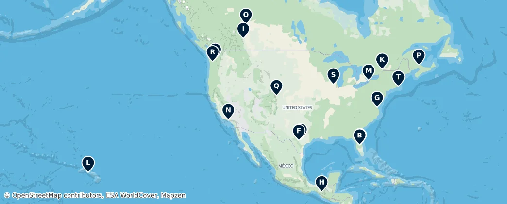 Map of America settentrionale
