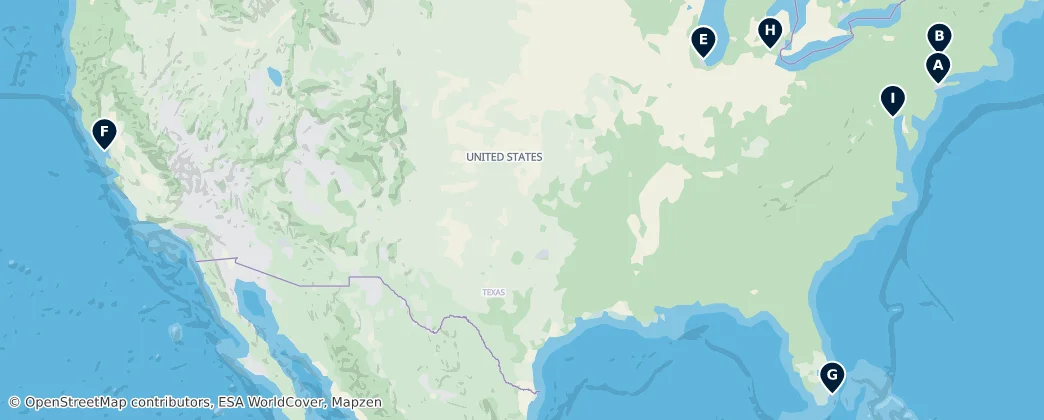 Map of America settentrionale