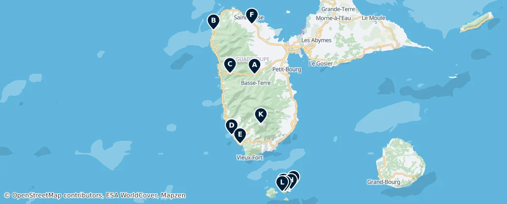 Map of Arrondissement di Basse-Terre