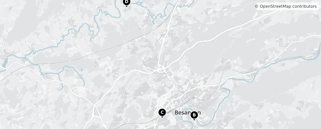 Map of Arrondissement di Besançon