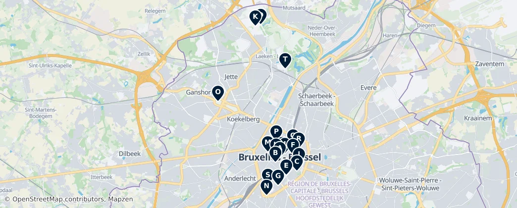 Map of Arrondissement di Bruxelles-Capitale