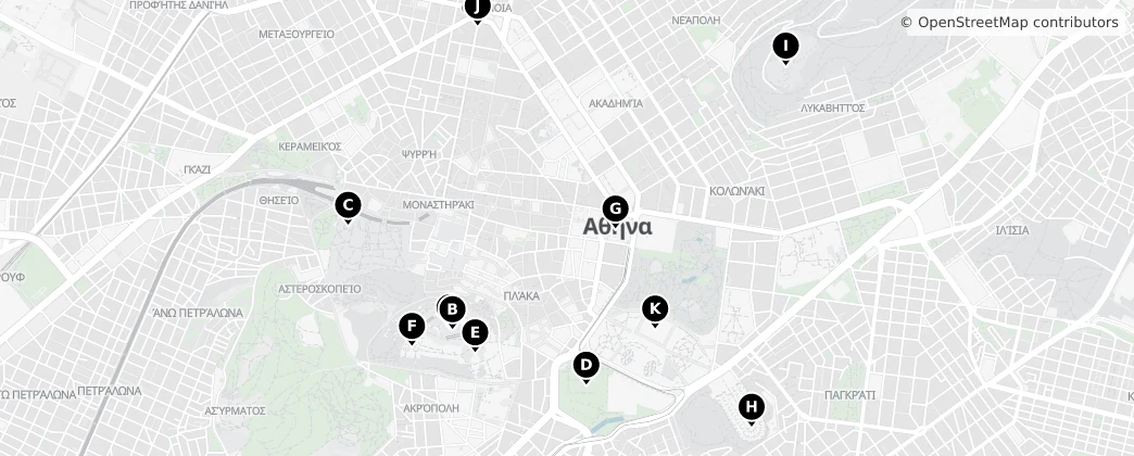 Map of Atene