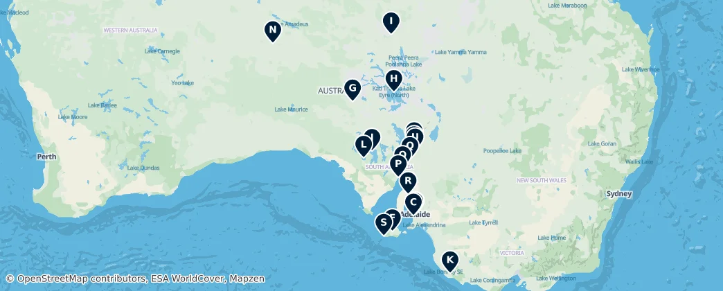 Map of Australia Meridionale