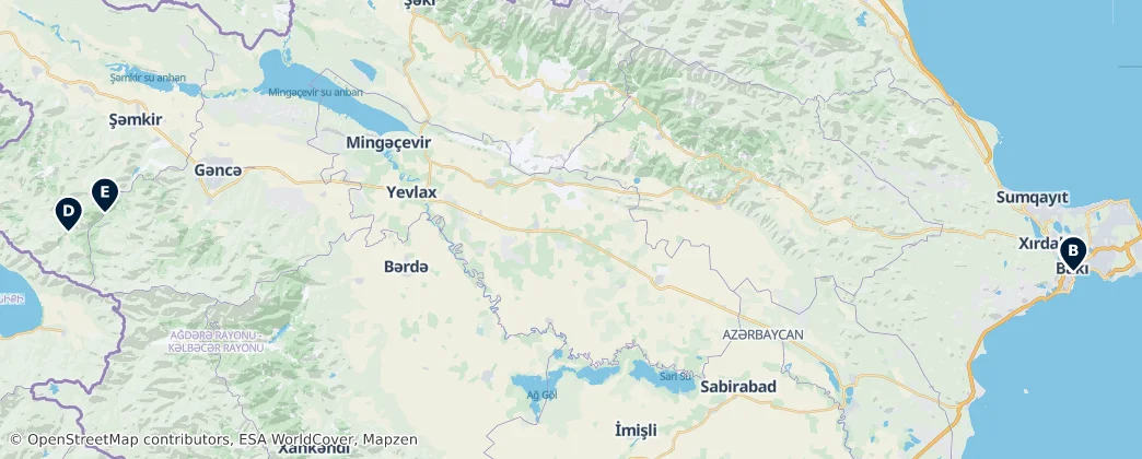 Map of Azerbaigian