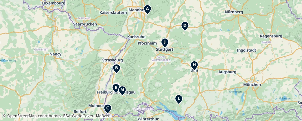Map of Baden-Württemberg