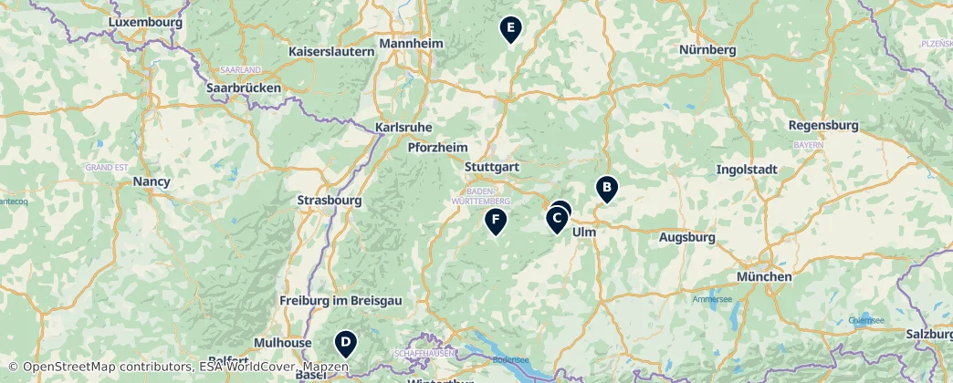 Map of Baden-Württemberg