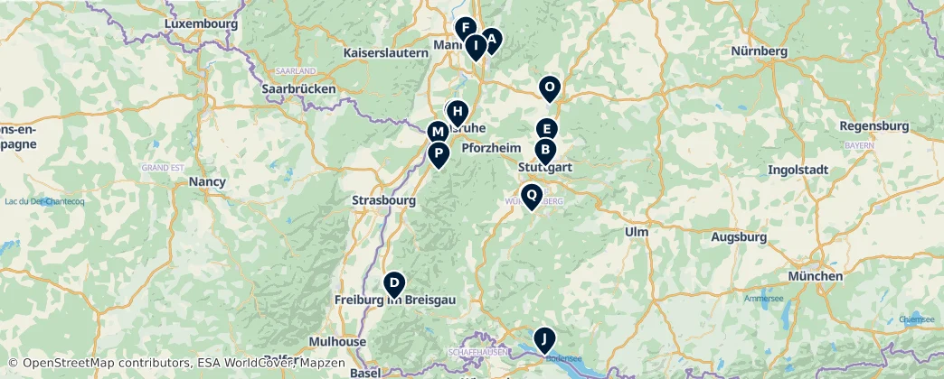 Map of Baden-Württemberg