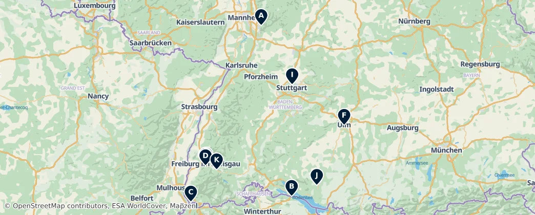 Map of Baden-Württemberg