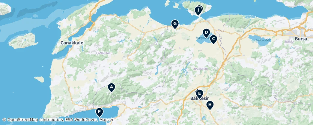 Map of Balıkesir