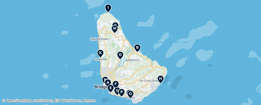 Map of Barbados