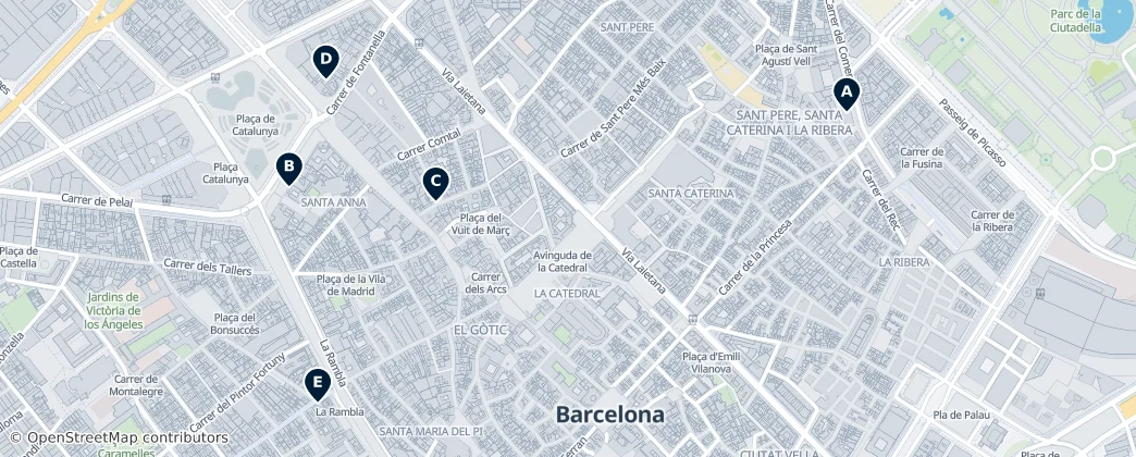 Map of Provincia di Barcellona