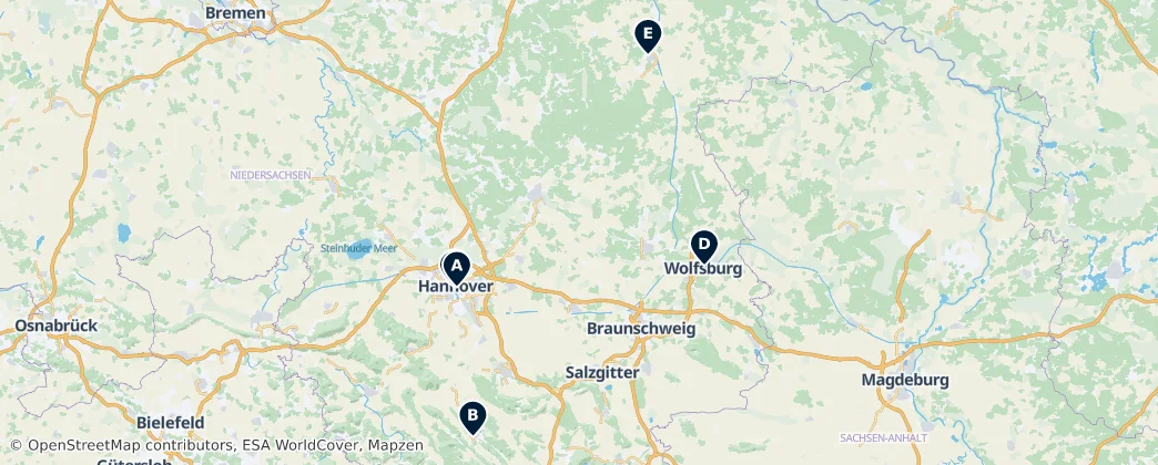 Map of Bassa Sassonia