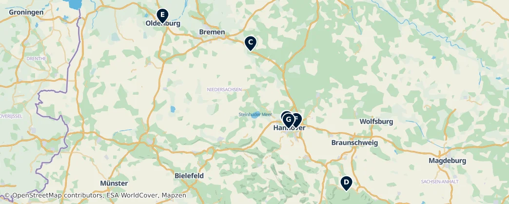 Map of Bassa Sassonia