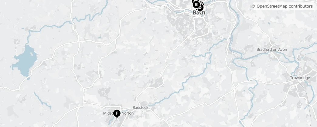 Map of Bath and North East Somerset