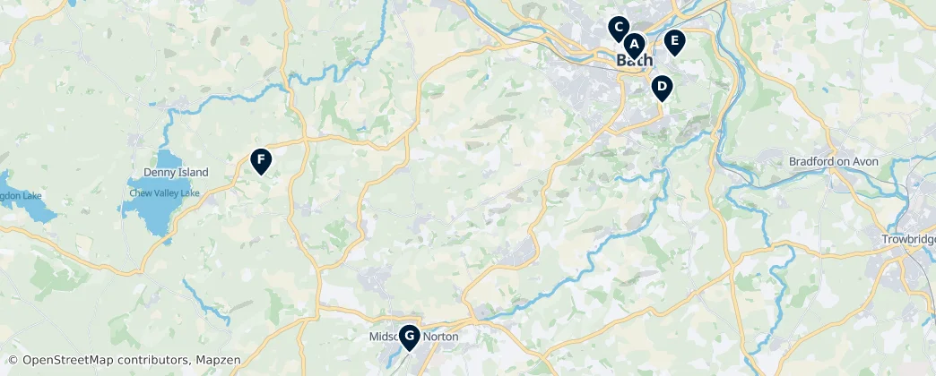 Map of Bath and North East Somerset