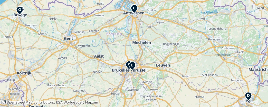 Map of Belgio