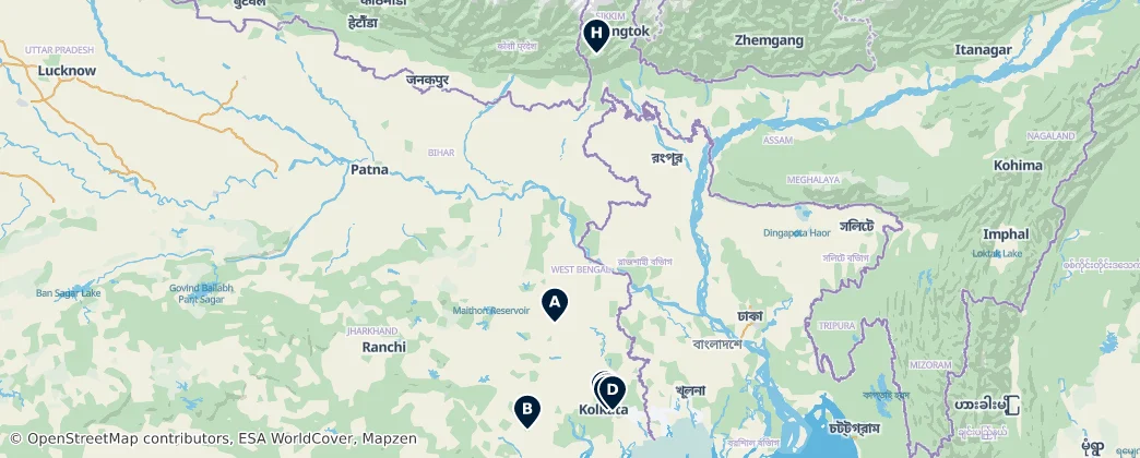Map of Bengala Occidentale