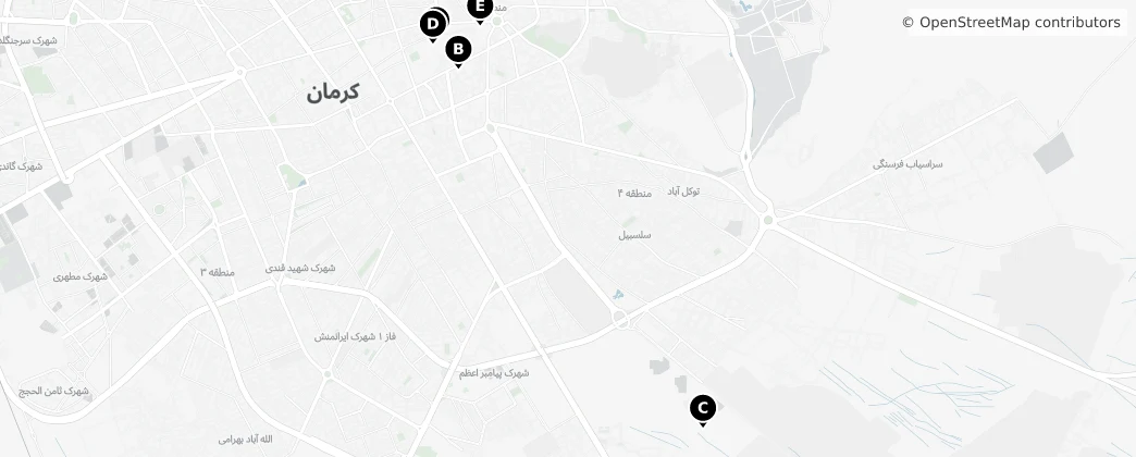 Map of Bkhsh mrkzy shhrstan krman