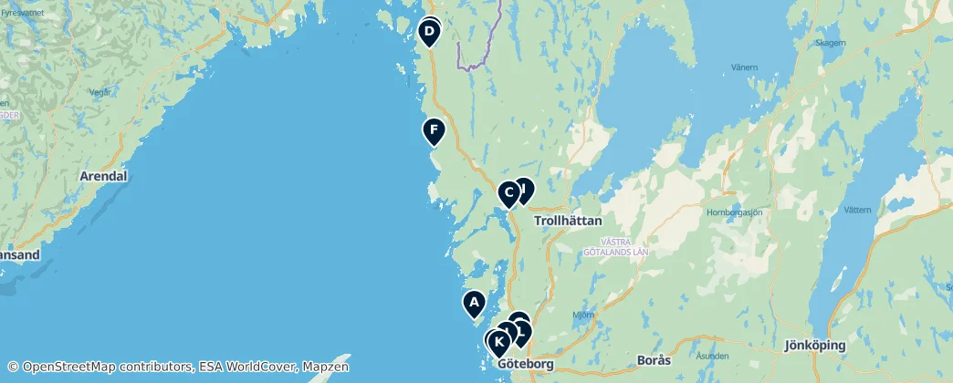 Map of Bohuslän