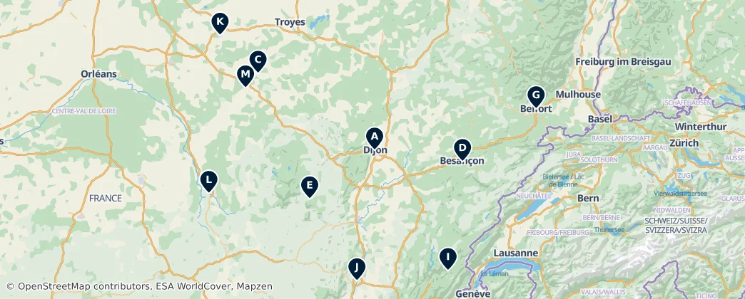 Map of Borgogna-Franca Contea