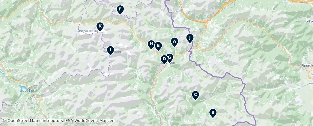 Map of Arrondissement di Briançon