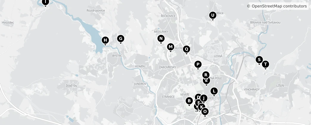 Map of Brno