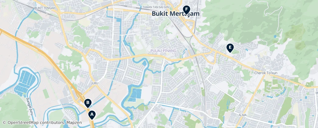 Map of Bukit Mertajam