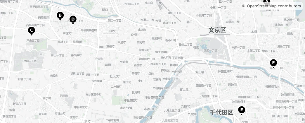 Map of Bunkyo