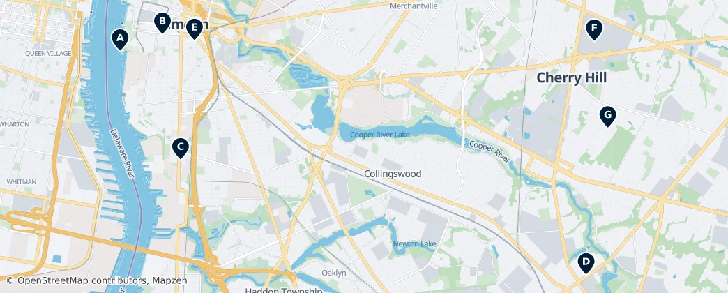 Map of Contea di Camden