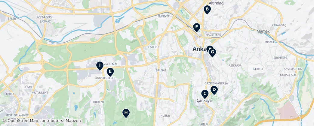 Map of Distretto di Çankaya