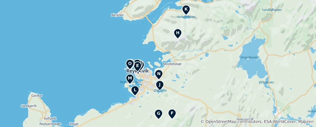 Map of Höfuðborgarsvæðið