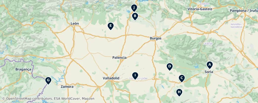 Map of Castiglia e León