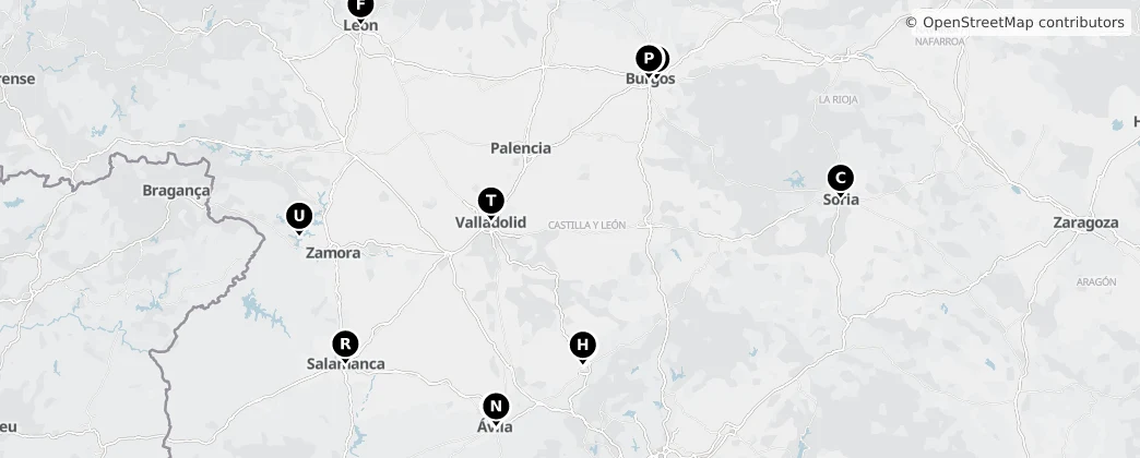 Map of Castiglia e León