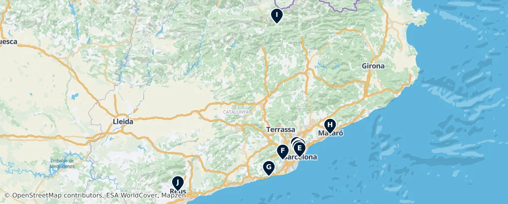 Map of Catalogna