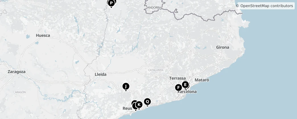 Map of Catalogna